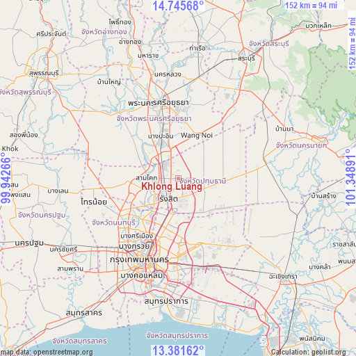 Khlong Luang on map