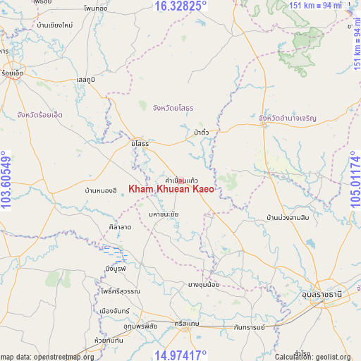 Kham Khuean Kaeo on map