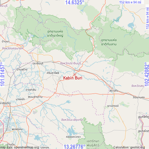 Kabin Buri on map