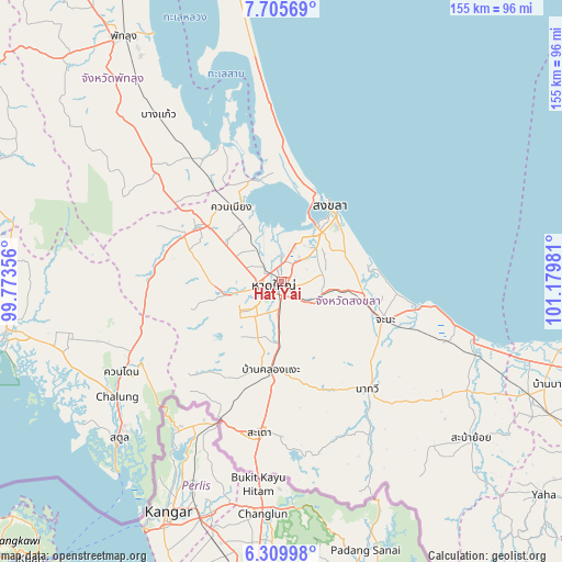 Hat Yai on map