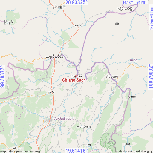 Chiang Saen on map