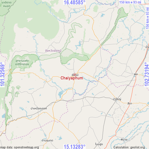 Chaiyaphum on map