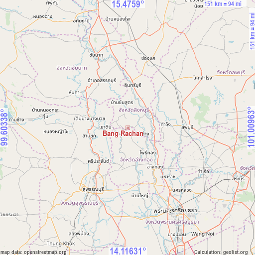 Bang Rachan on map