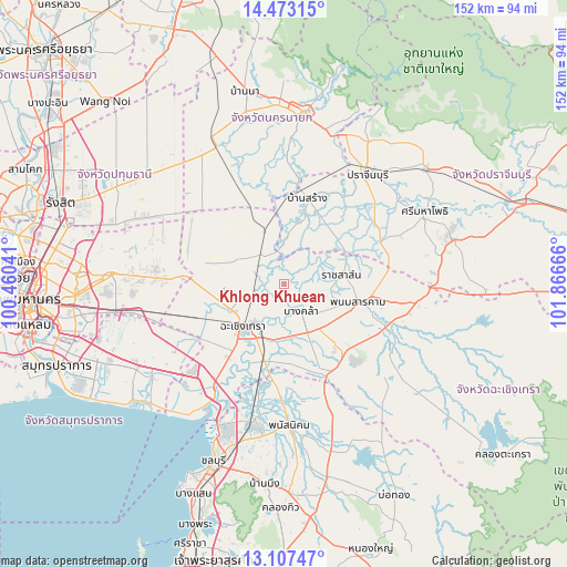 Khlong Khuean on map