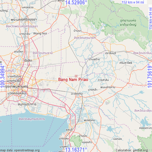 Bang Nam Priao on map