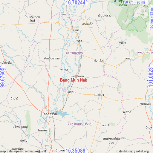 Bang Mun Nak on map