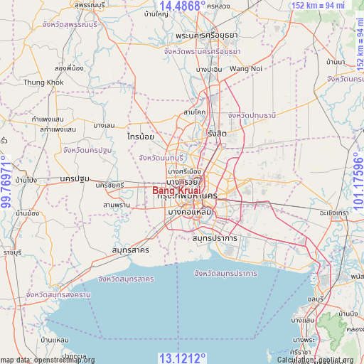 Bang Kruai on map