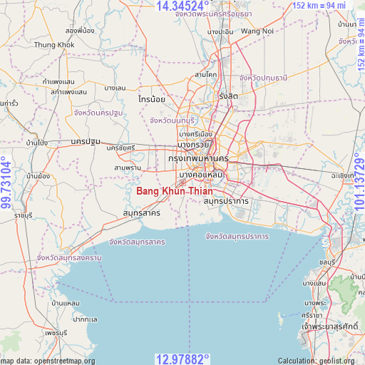 Bang Khun Thian on map