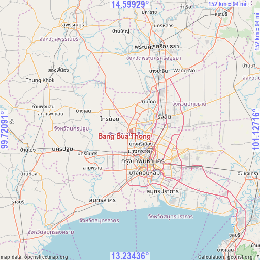 Bang Bua Thong on map