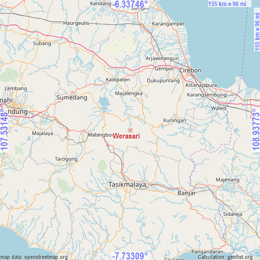 Werasari on map