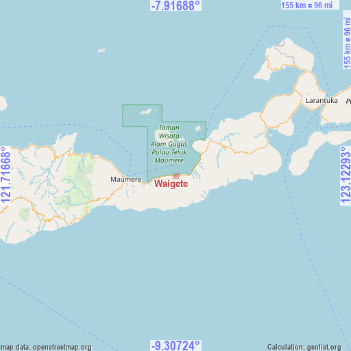 Waigete on map