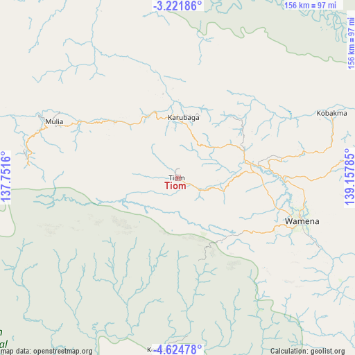 Tiom on map