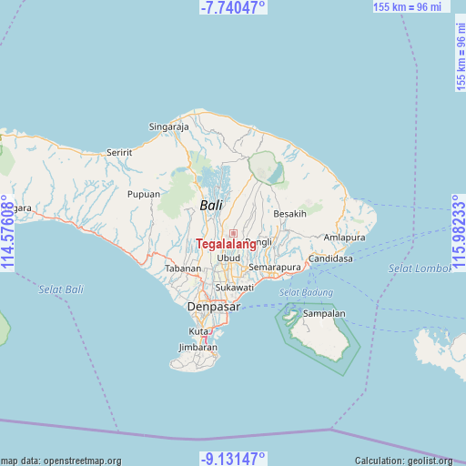 Tegalalang on map
