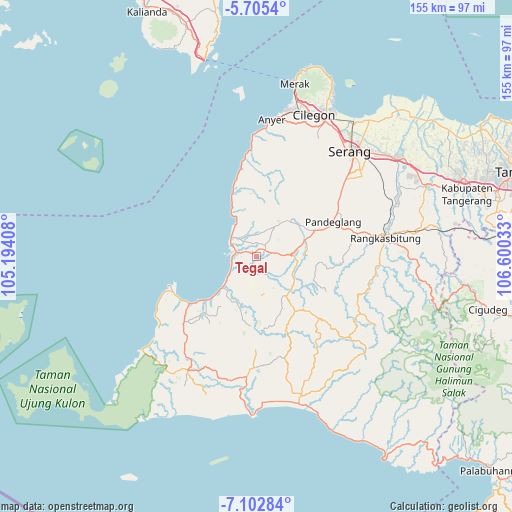 Tegal on map