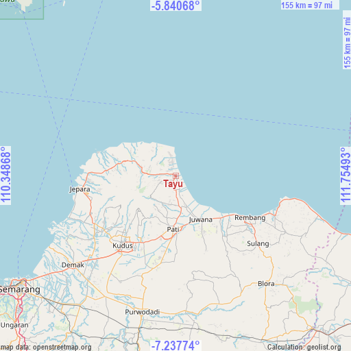 Tayu on map