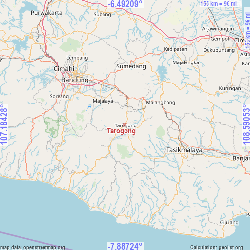 Tarogong on map