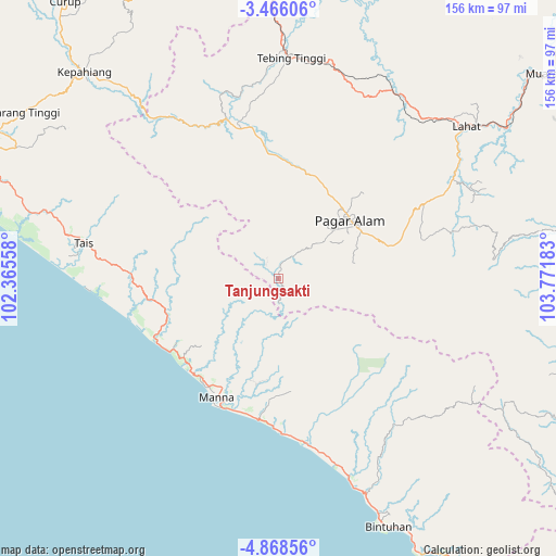 Tanjungsakti on map