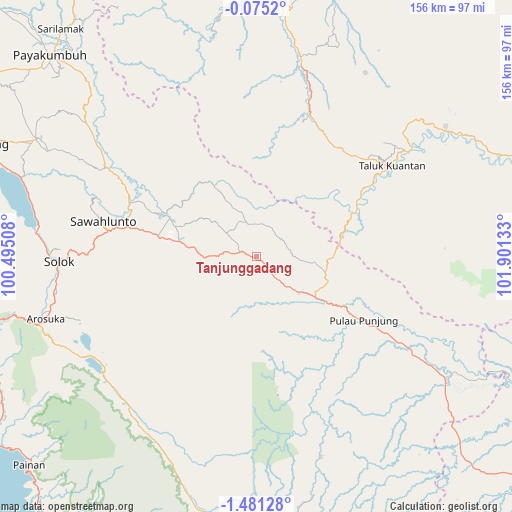 Tanjunggadang on map