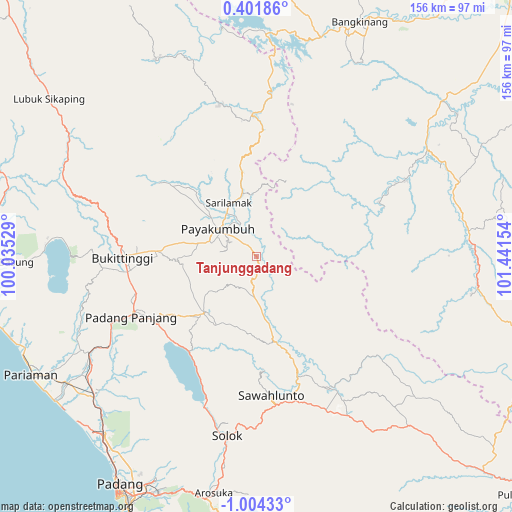 Tanjunggadang on map