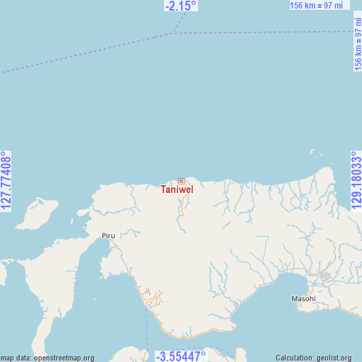 Taniwel on map