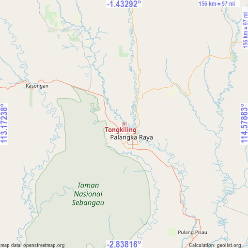 Tongkiling on map