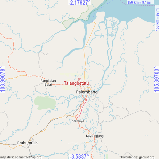 Talangbetutu on map