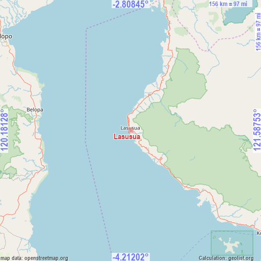 Lasusua on map