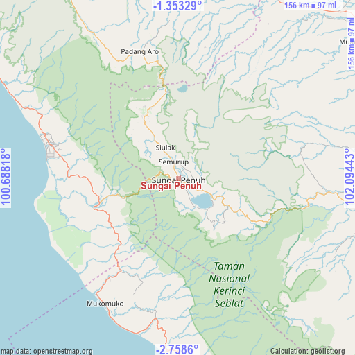 Sungai Penuh on map