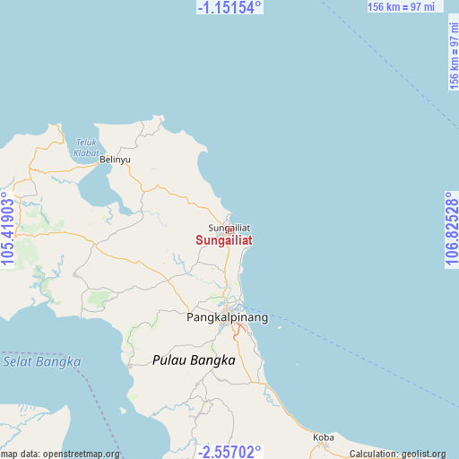 Sungailiat on map