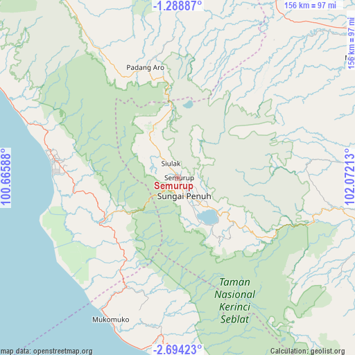Semurup on map
