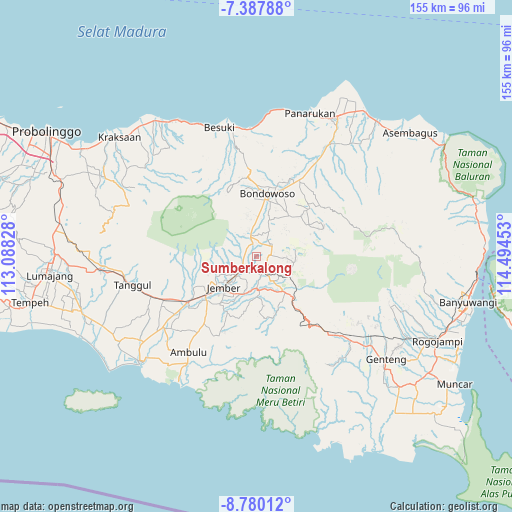 Sumberkalong on map