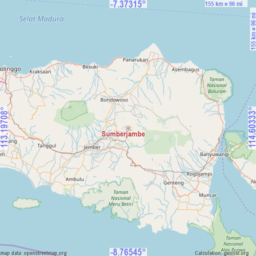 Sumberjambe on map