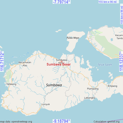 Sumbawa Besar on map