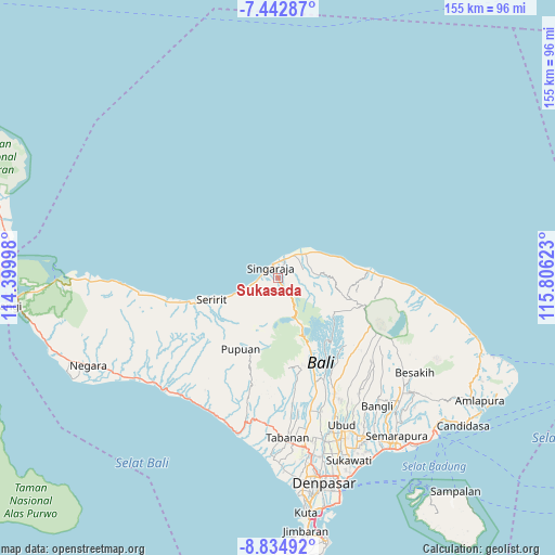 Sukasada on map