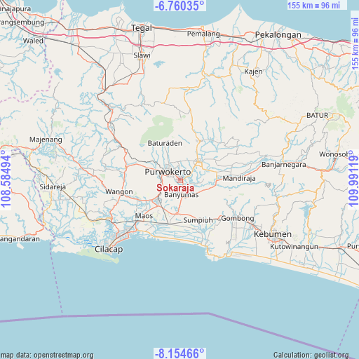 Sokaraja on map