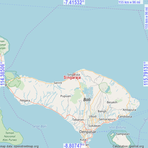 Singaraja on map