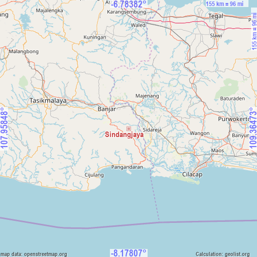 Sindangjaya on map