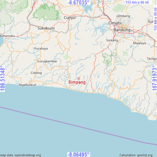 Simpang on map