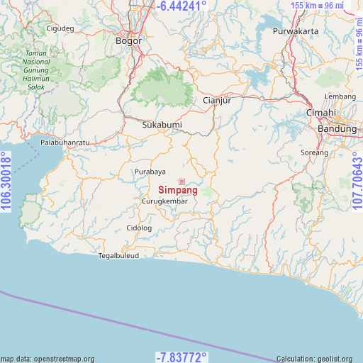 Simpang on map