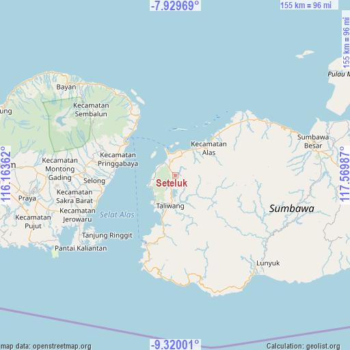 Seteluk on map