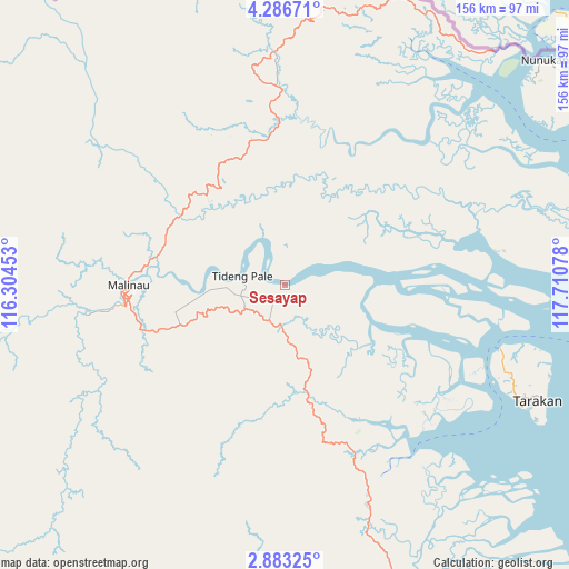 Sesayap on map
