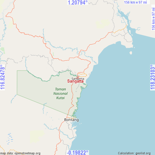 Sangatta on map