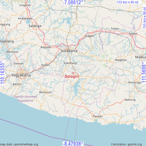 Selogiri on map