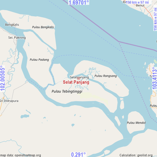 Selat Panjang on map