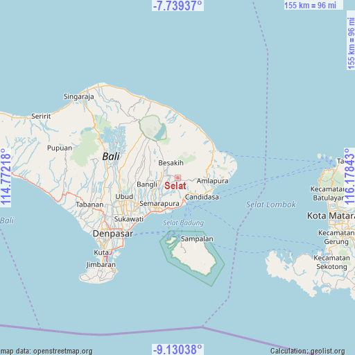 Selat on map