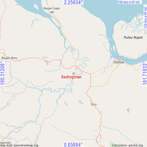 Sedinginan on map