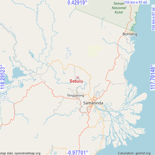 Sebulu on map