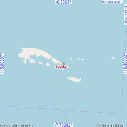 Sapeken on map
