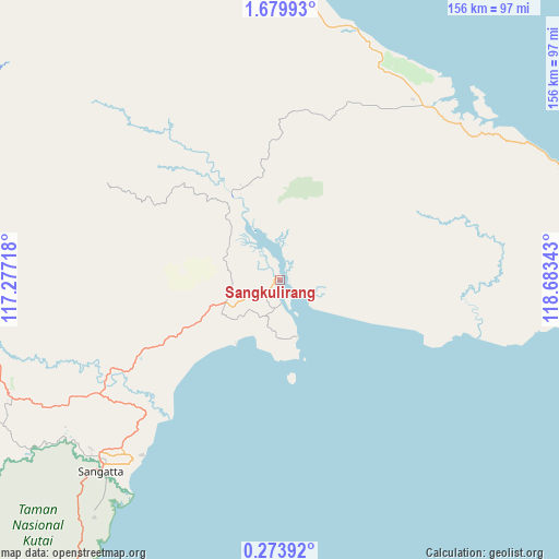 Sangkulirang on map
