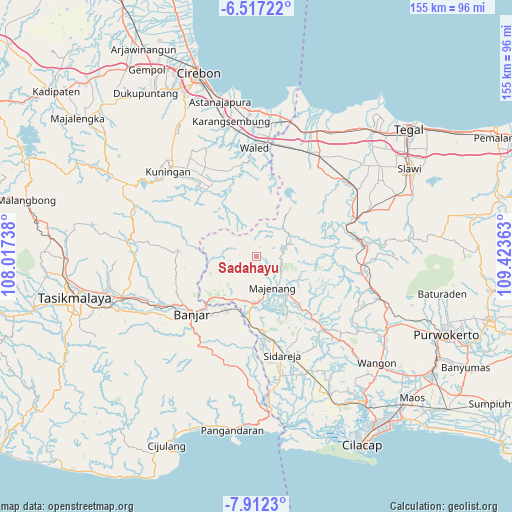 Sadahayu on map